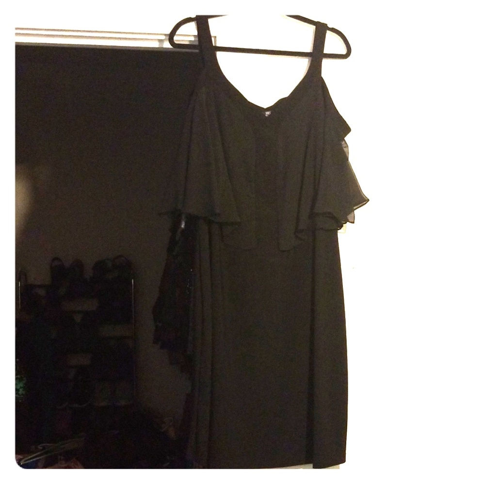Black Peek A Boo Shoulder dress